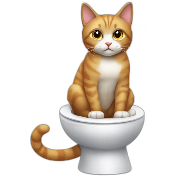 Cat sitting on a toilet emoji