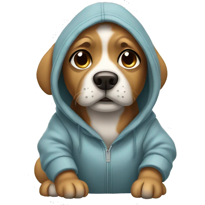 Lap-dog wearing hoodie  emoji