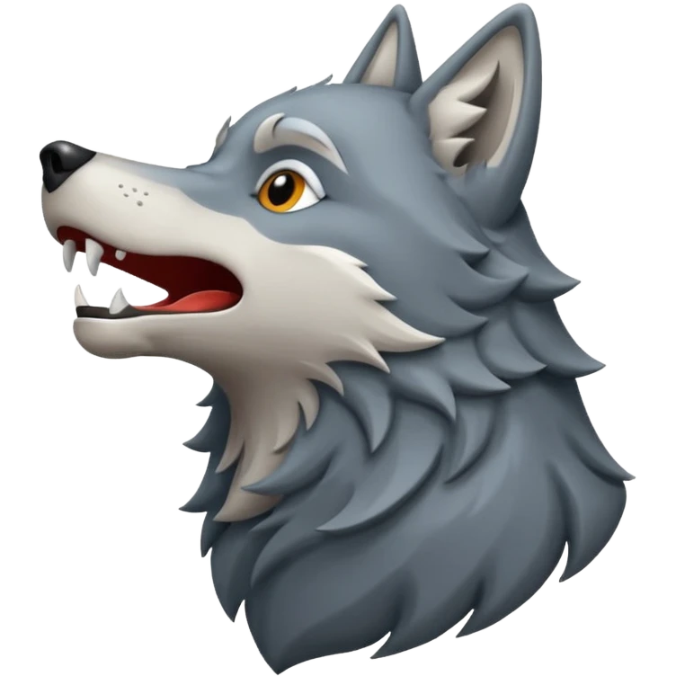 волк воет  в стиле айфон emoji