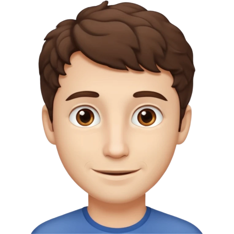 Create an emoji of a man with white skin and short brown but slightly curly hair emoji