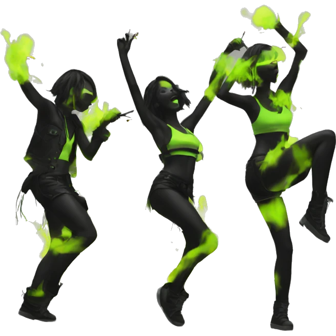 Rave party dancing neon smoking emoji