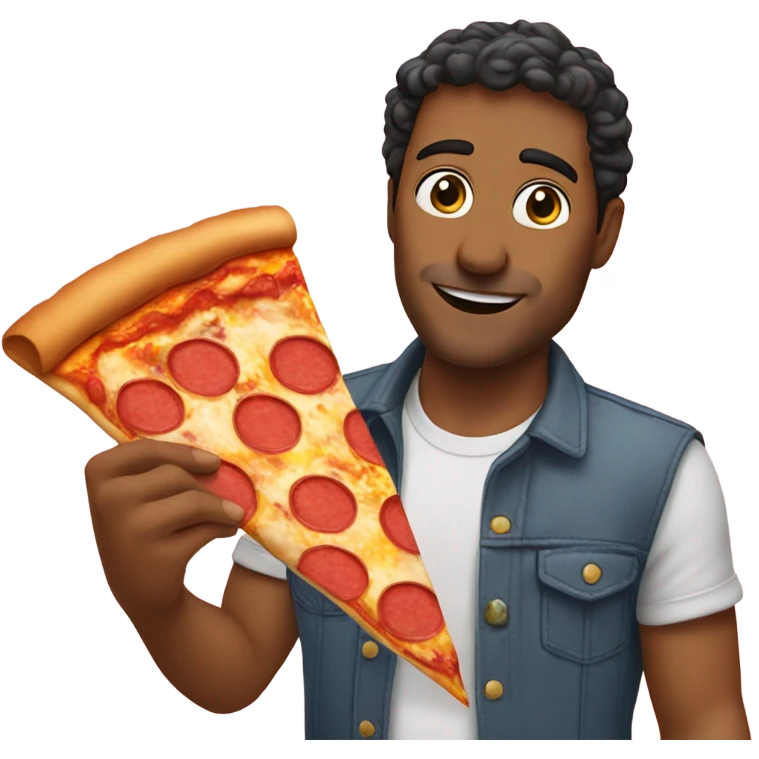 Murat holding a pizza emoji