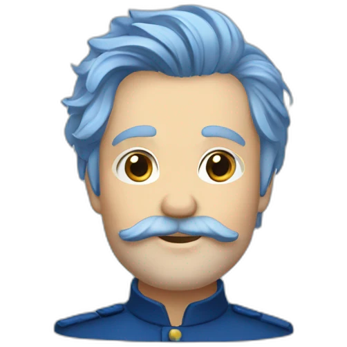 Victor Hugo Hair blue emoji
