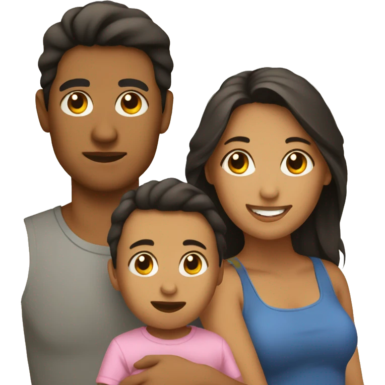 Teen Hispanic parents with a baby emoji