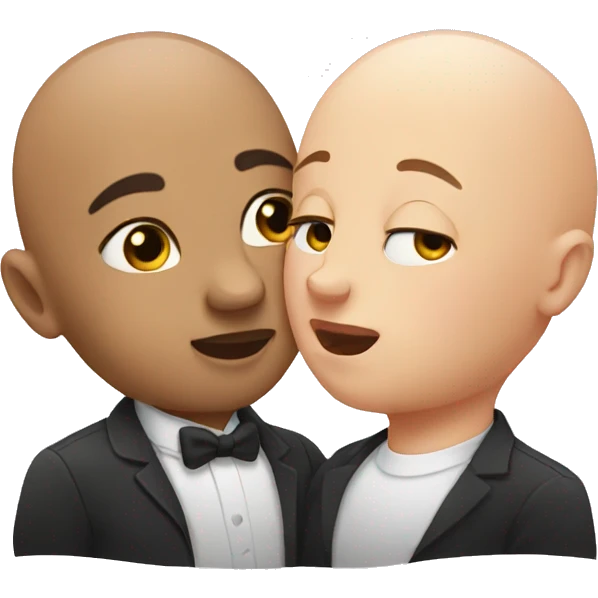 bald people kissing emoji
