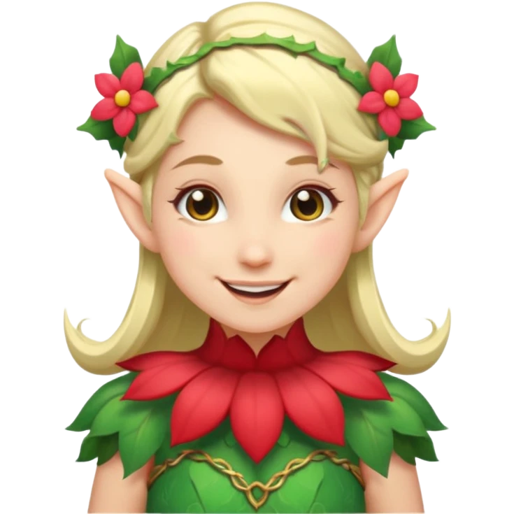 elf wearing flower dress emoji