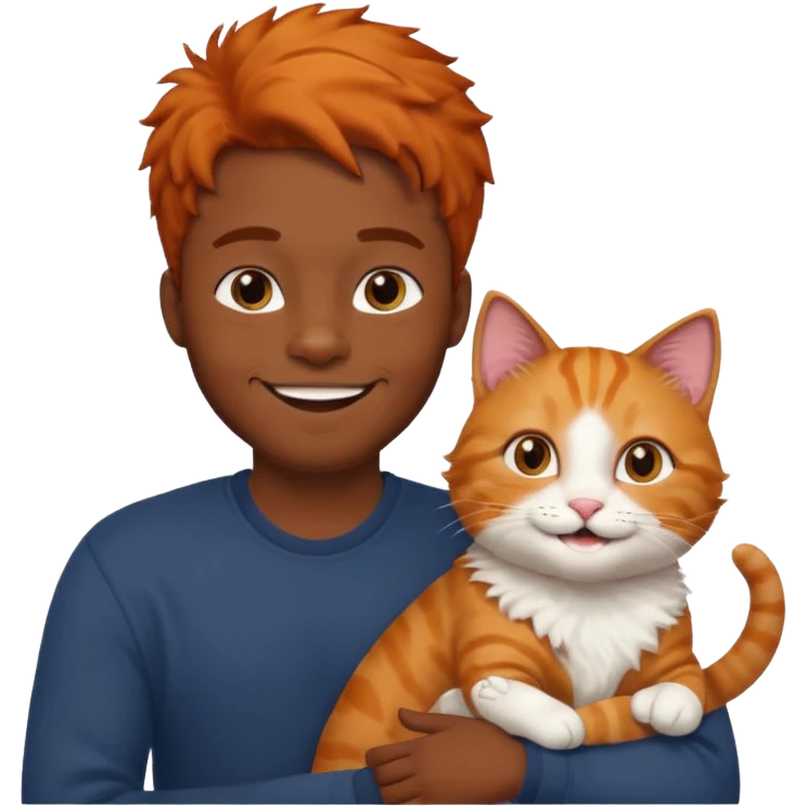 black guy with orange cat emoji