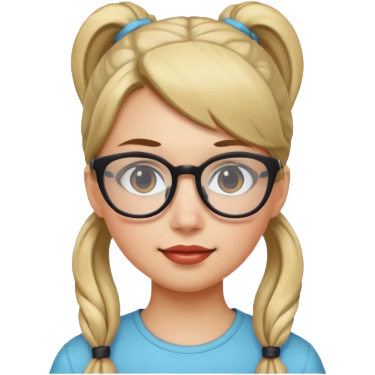 Ponytail Girl with Glasses emoji
