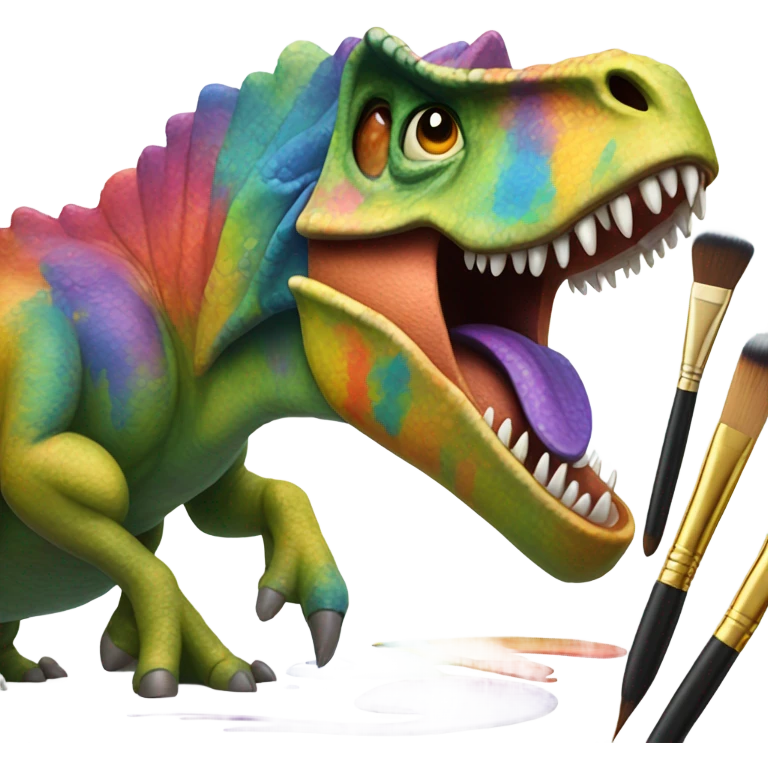 Painting dinosaur emoji