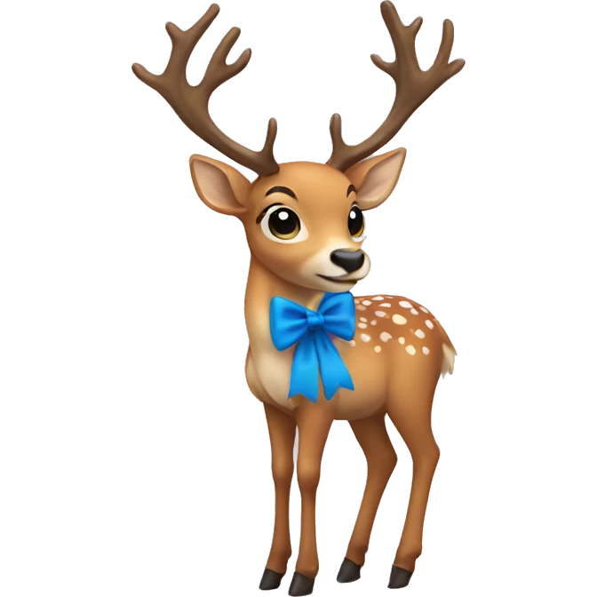 Deer with a blue bow emoji