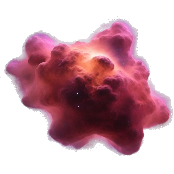 3D highly detailed realistic nebula in cosmic outer space, depth of field, png cutout emoji