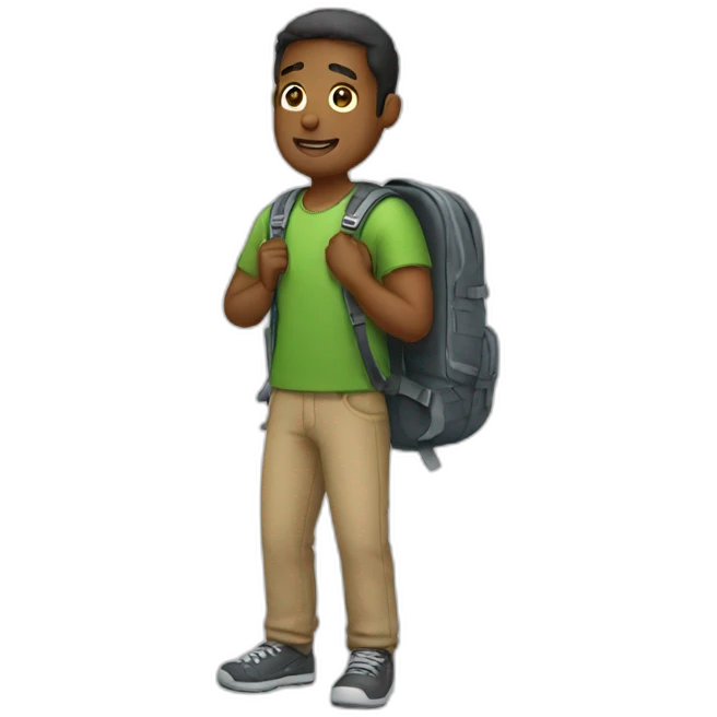 guy in a backpack emoji