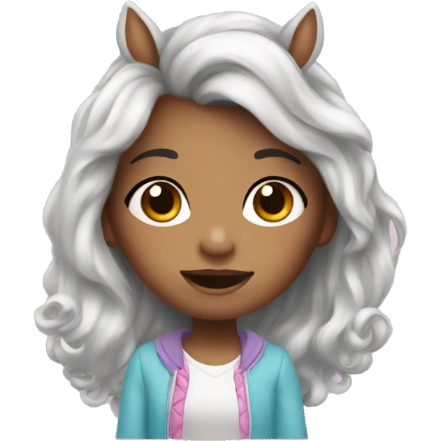 Little girl with unicorn  emoji
