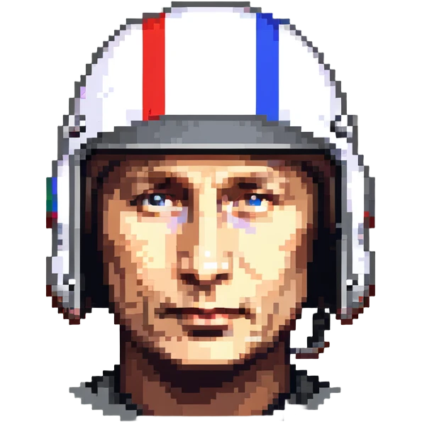Vladimir Putin wearing a helmet emoji