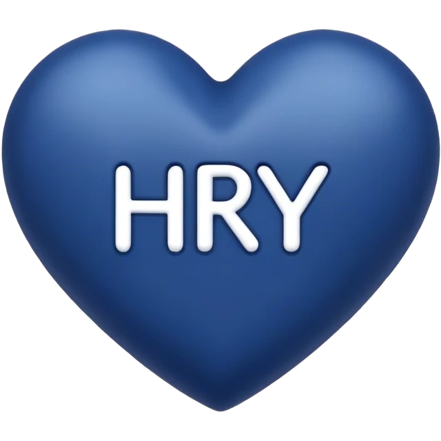 Dark blue heart with the words Hi Ry in the middle  emoji