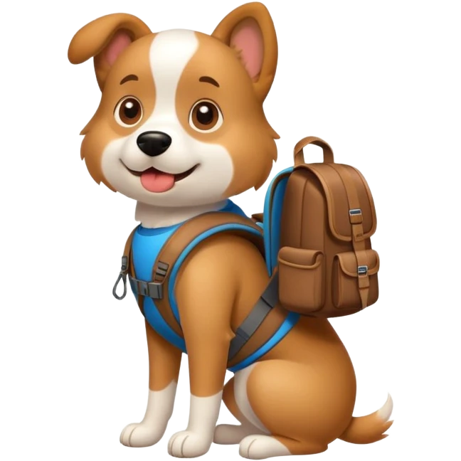 dog wearing a backpack emoji