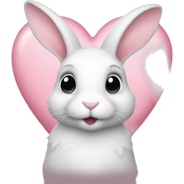 rabbit pink heart emoji