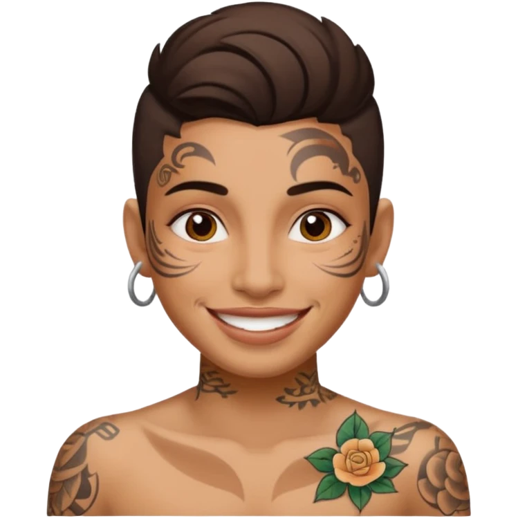 Con pasa montañas y tatuajes en la cara emoji