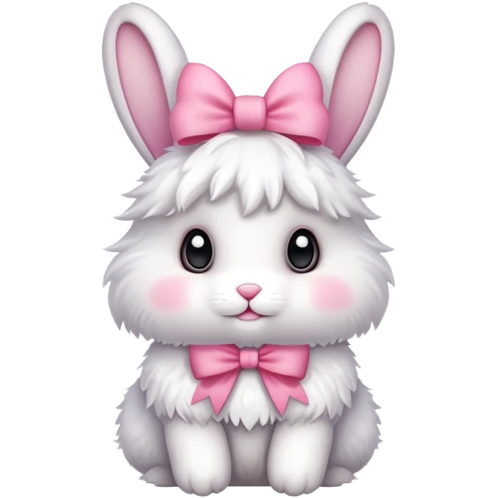 cute bunny with a bow emoji