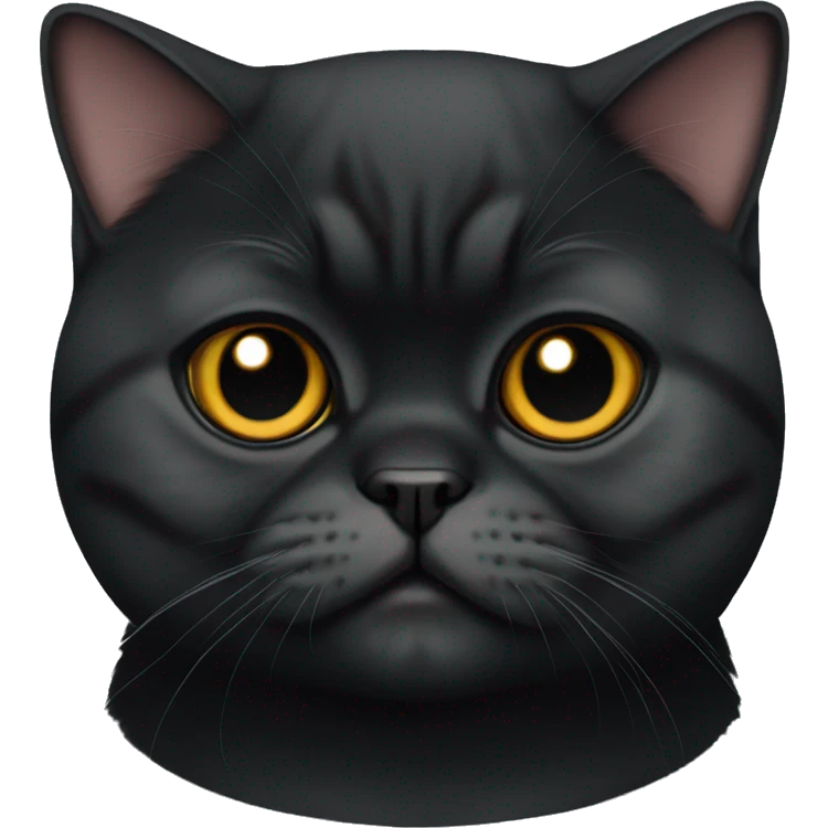 Full Black exotic shorthair cat emoji