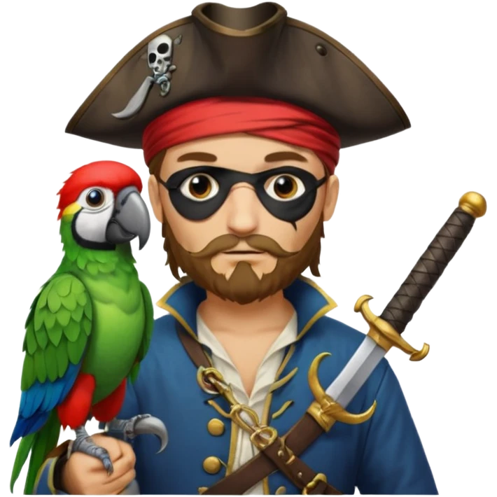 pirate and parrot emoji