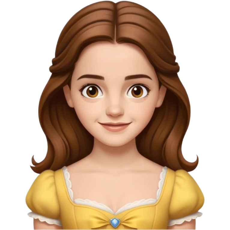 emma watson long hair as belle Cinematic Realistic emoji