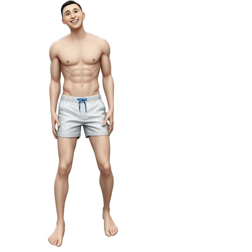 smiling boy by water rock emoji