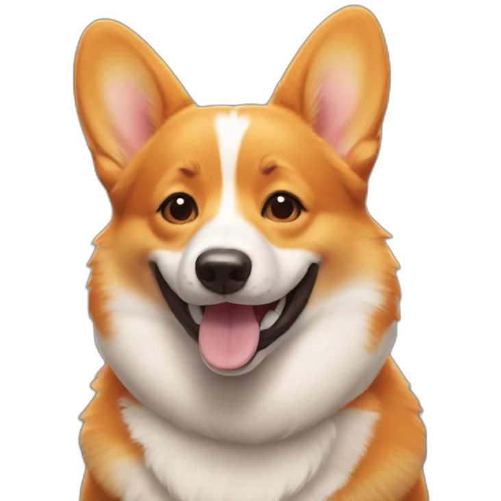 orange corgi smile emoji