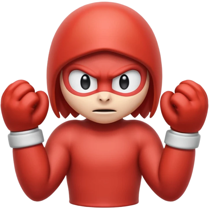Sonic the hedgehogs friend knuckles a red animal with peach arms and white gloves emoji