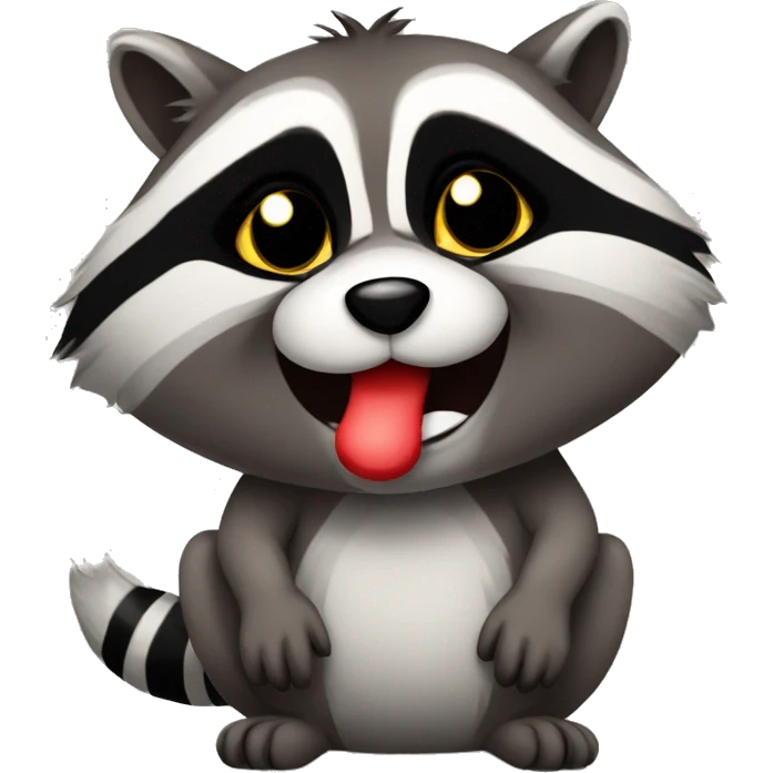 Racoon whit send a kiss  emoji