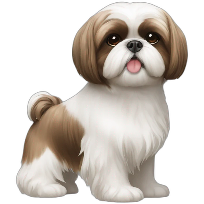 white and brown shih tzu with a smooth coat emoji
