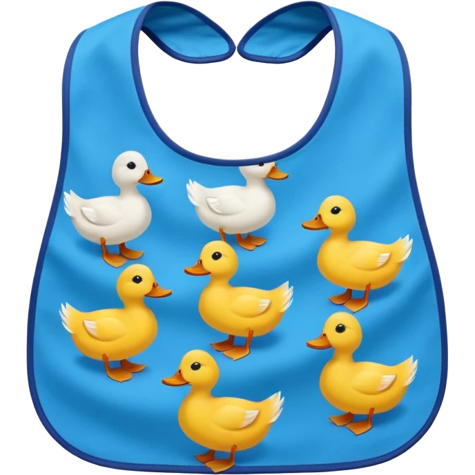 Blue bib with duck print emoji