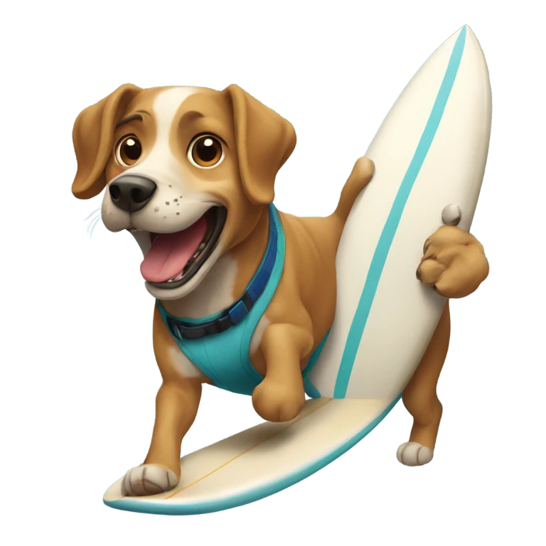 Perro surfeando emoji