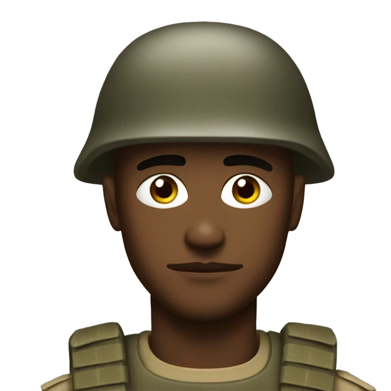 Thousand yard stare soldier  emoji