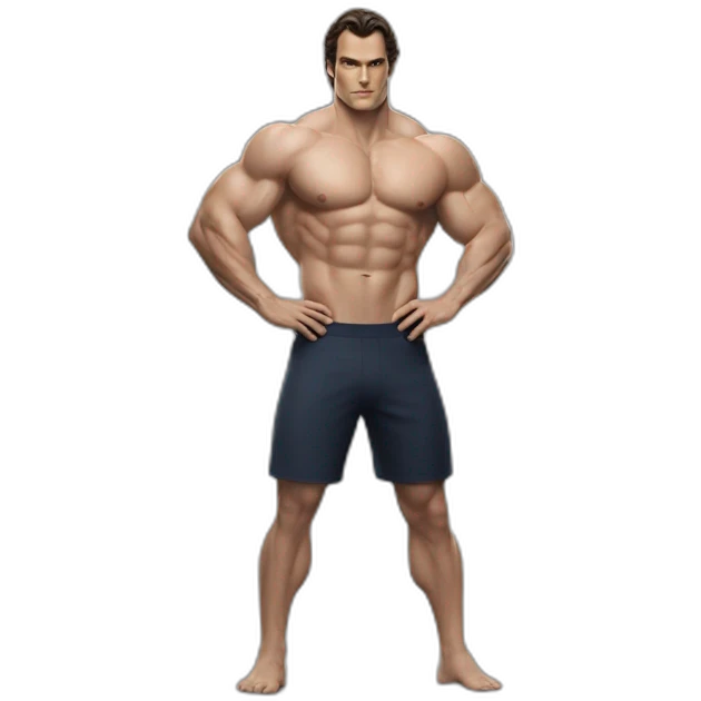 Henry Cavil whole body flexing Calvin Klein ad emoji