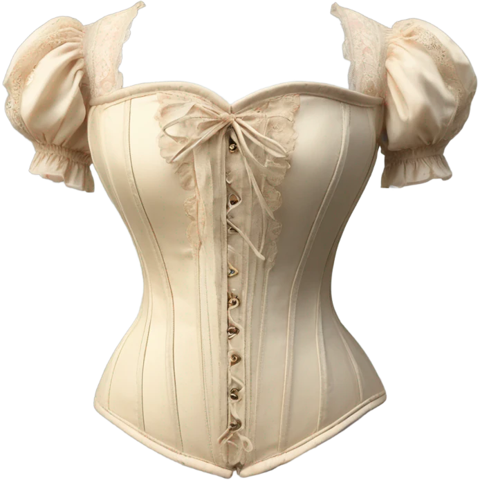 vintage rococo light beige corset with sleeves  emoji