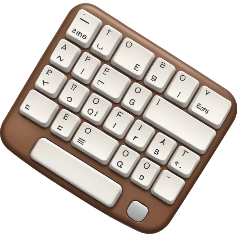 The keyboard is brown and white emoji