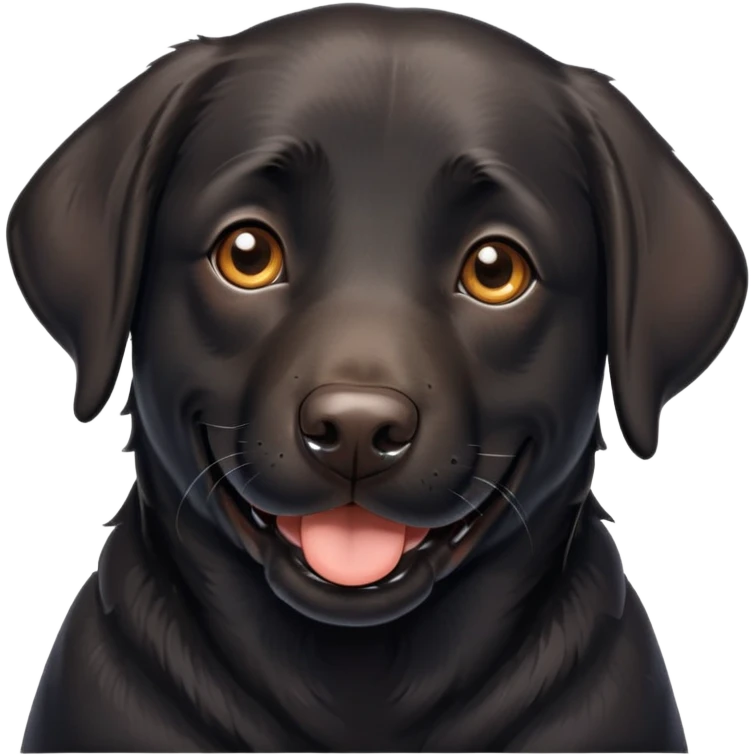 Black lab smiling emoji