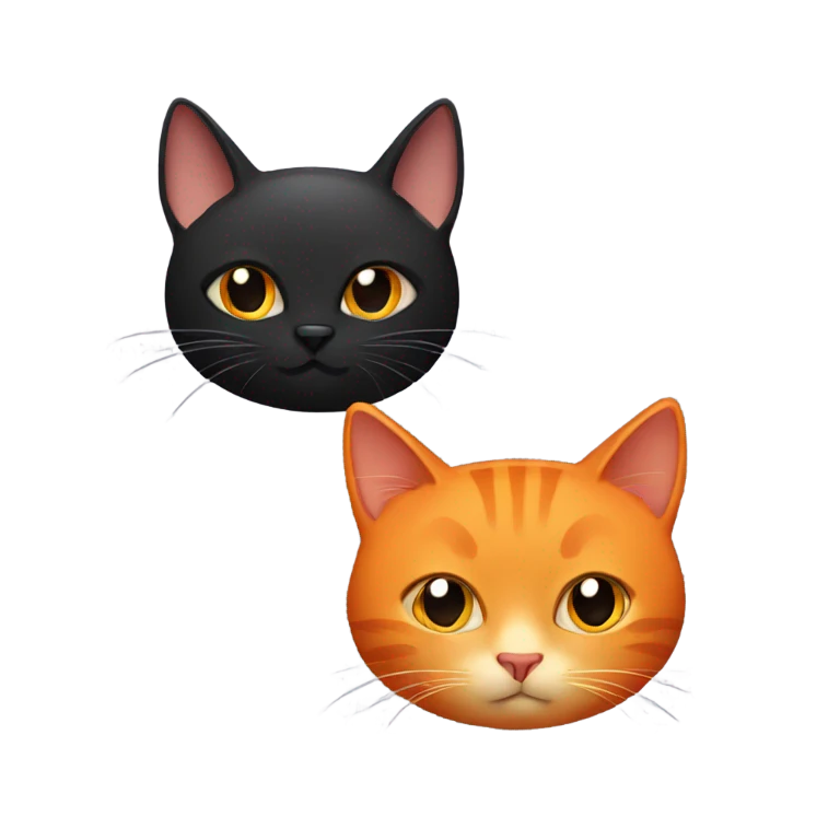 black cat and orange cat emoji