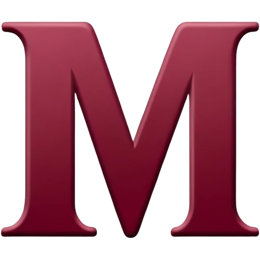 Letter M in maroon color emoji