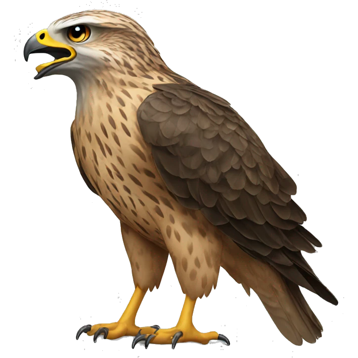 a hawk spitting emoji