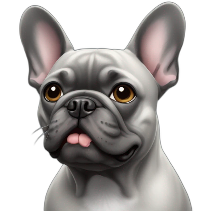 dark grey french bulldog emoji