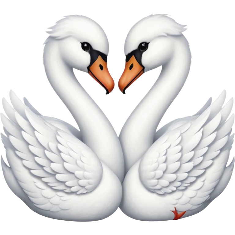 Two swans making heart emoji