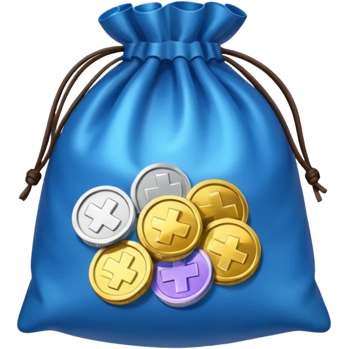 bag of blue coins emoji