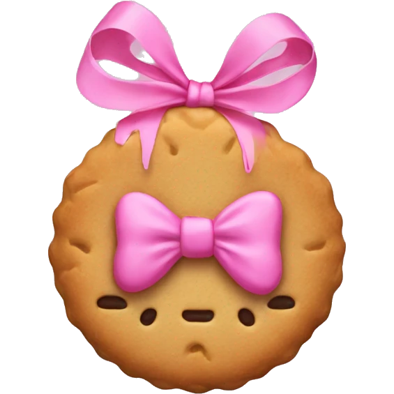 biscuit with a pink bow emoji