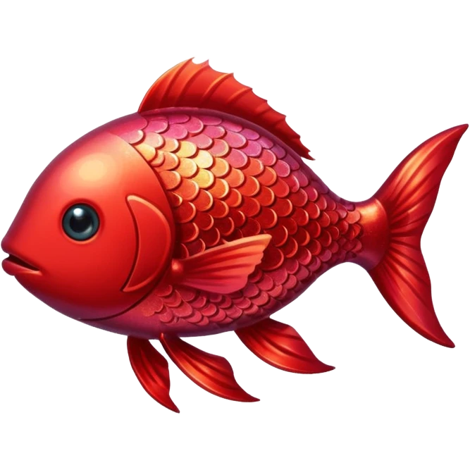 red glitter cute fish emoji