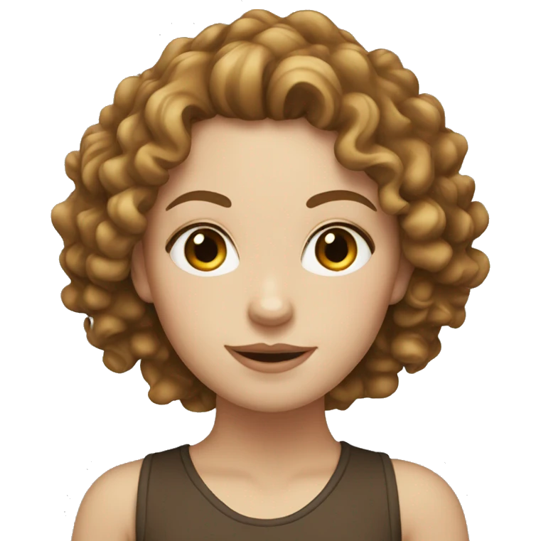 White girl with brown curly  emoji