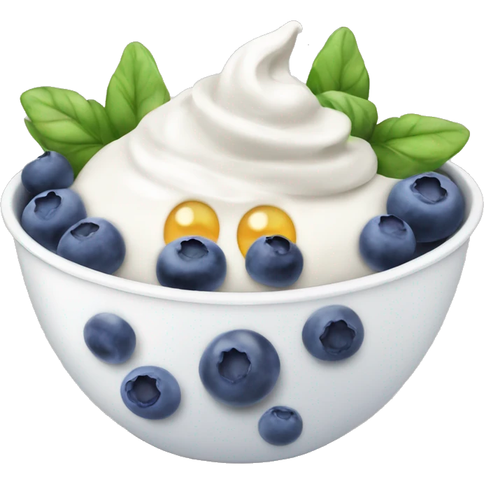 Yogurt bowl with blueberries emoji