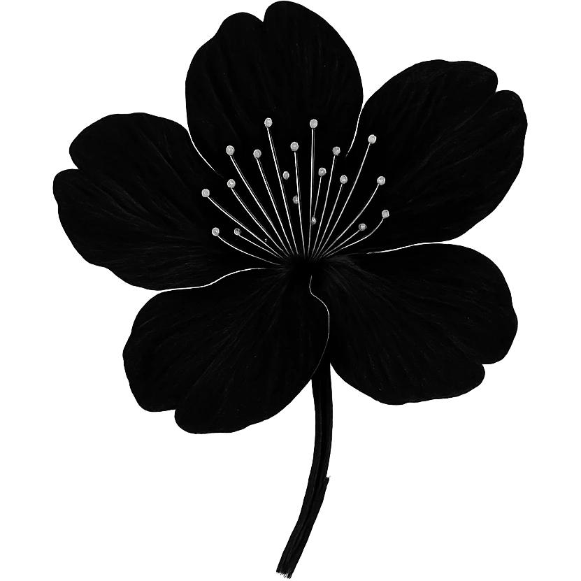show  one black cherry blossom, remove background emoji