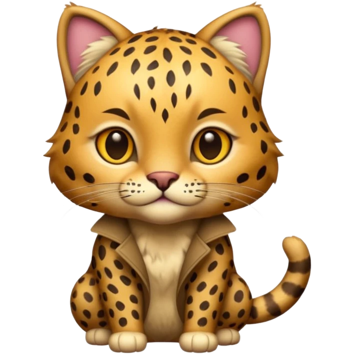 prehistoric cat wearing leopard skin emoji